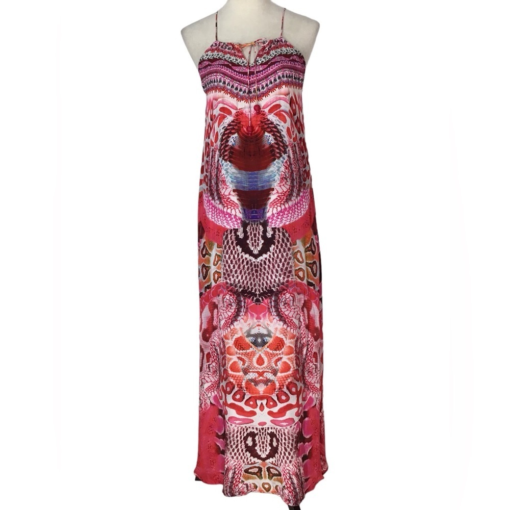 Shahida Parides Silk Python Maxi Dress Size Small NEW - Picture 2 of 14